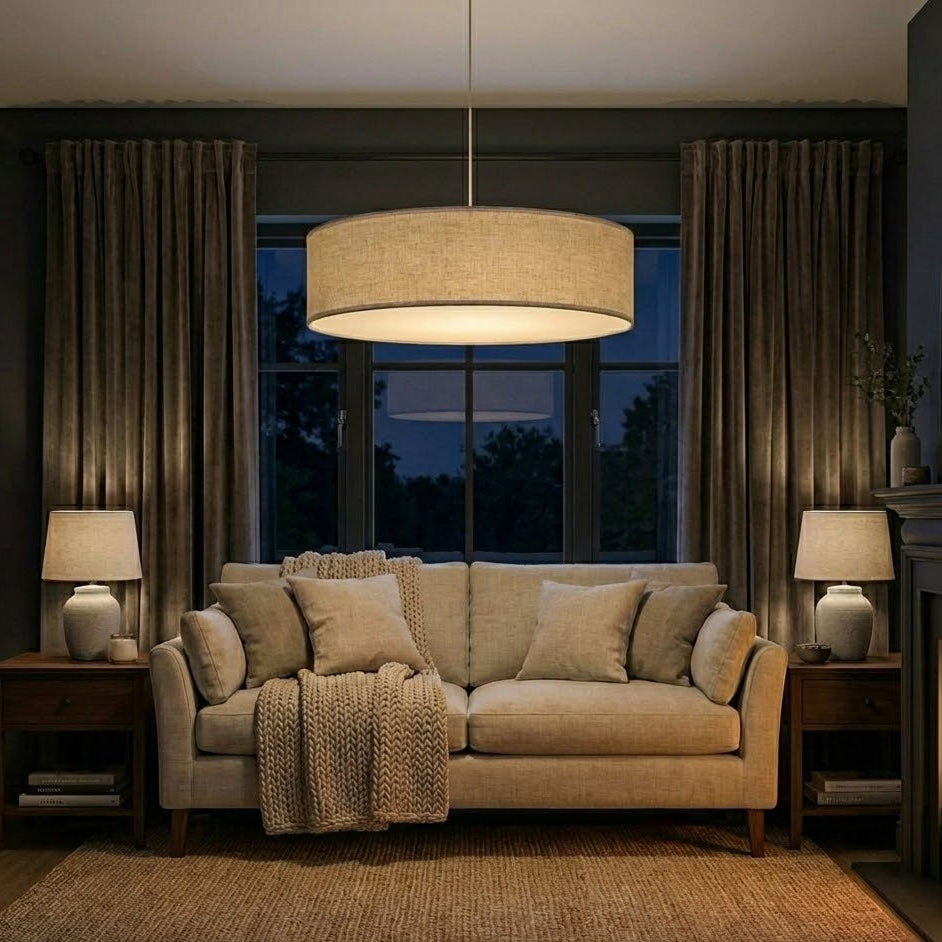 Ondra stor– Tidlös taklampa av Linne & polyester