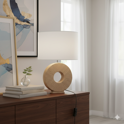 Celeste bordslampa  – Keramisk lampa i beige