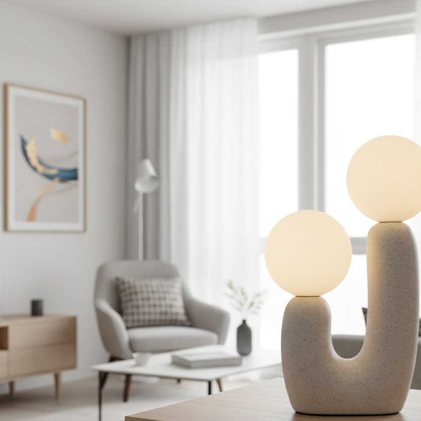 Luxor bordslampa – Skulptural belysning i urban design (2-pack)