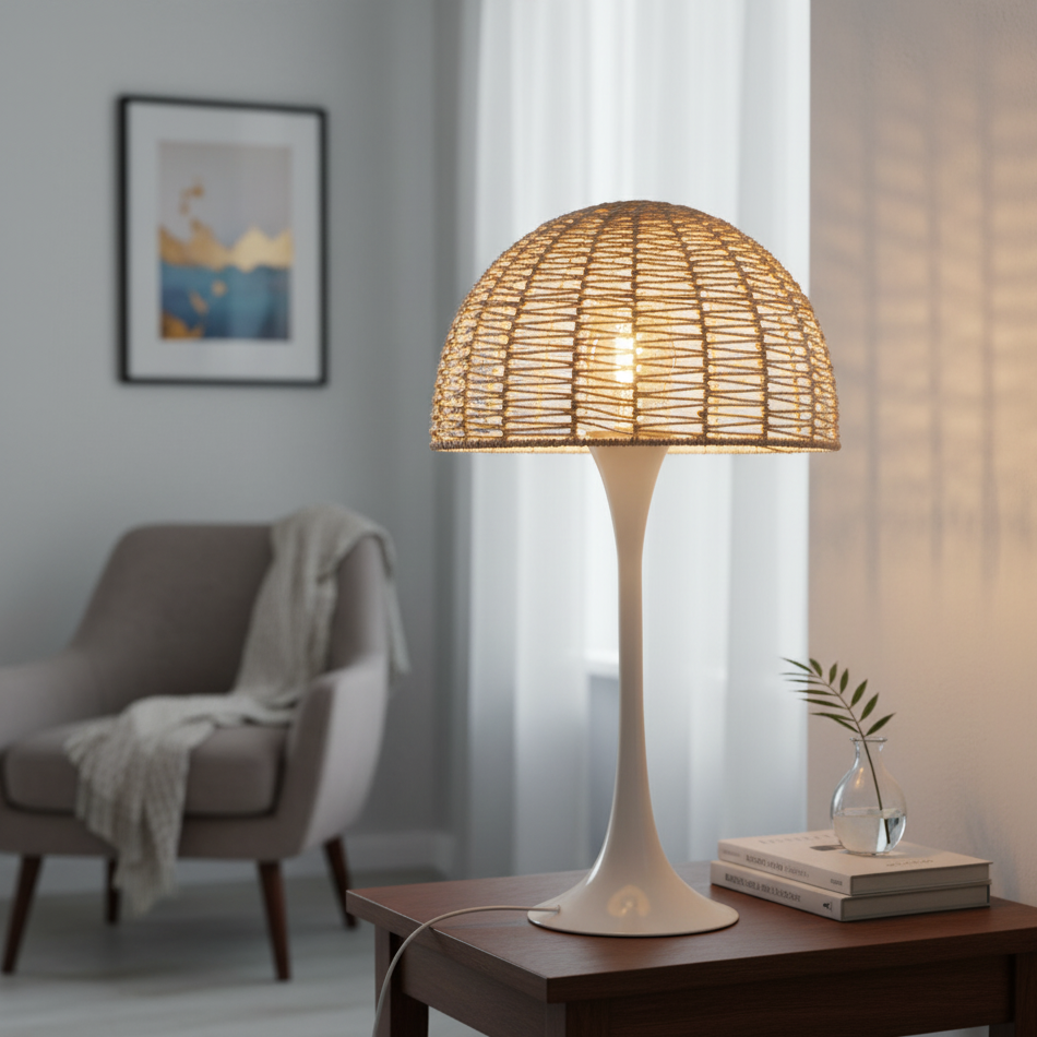 Noctis – Modern Bordslampa i Naturmaterial