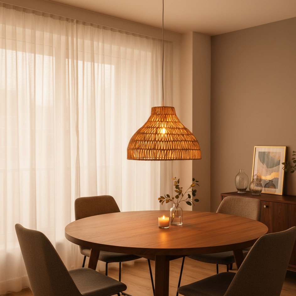 Saphira taklampa – Urban pendellampa i naturfiber