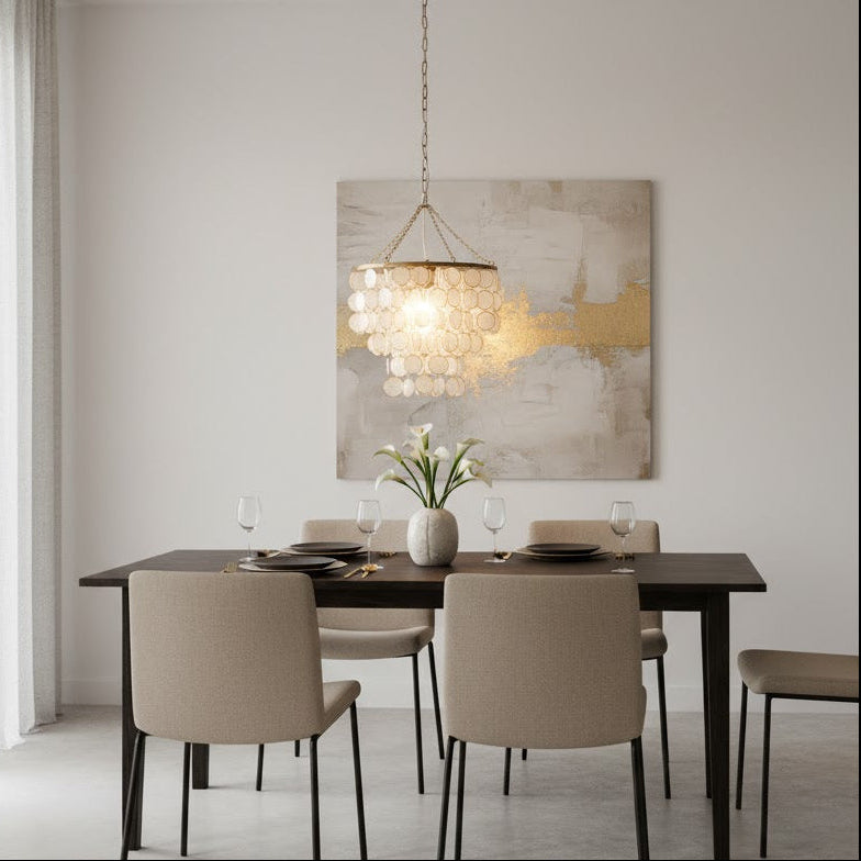 Velaris - Taklampa i pärlemor med en symfoni av ljus och glans