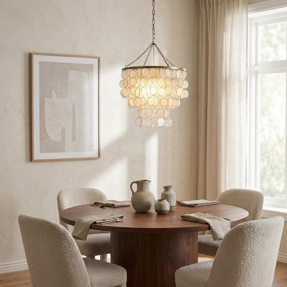 Velaris - Taklampa i pärlemor med en symfoni av ljus och glans