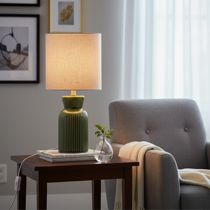 Vesper – Bordslampa i Grön Keramik