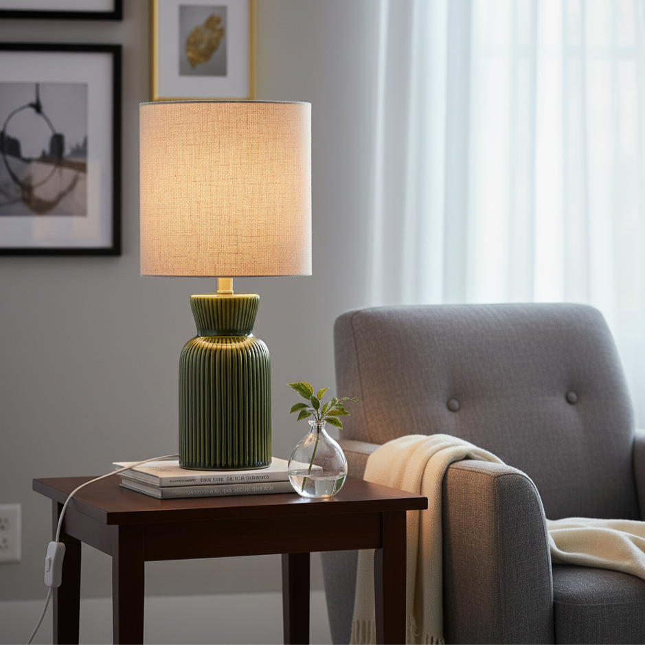 Vesper – Bordslampa i Grön Keramik