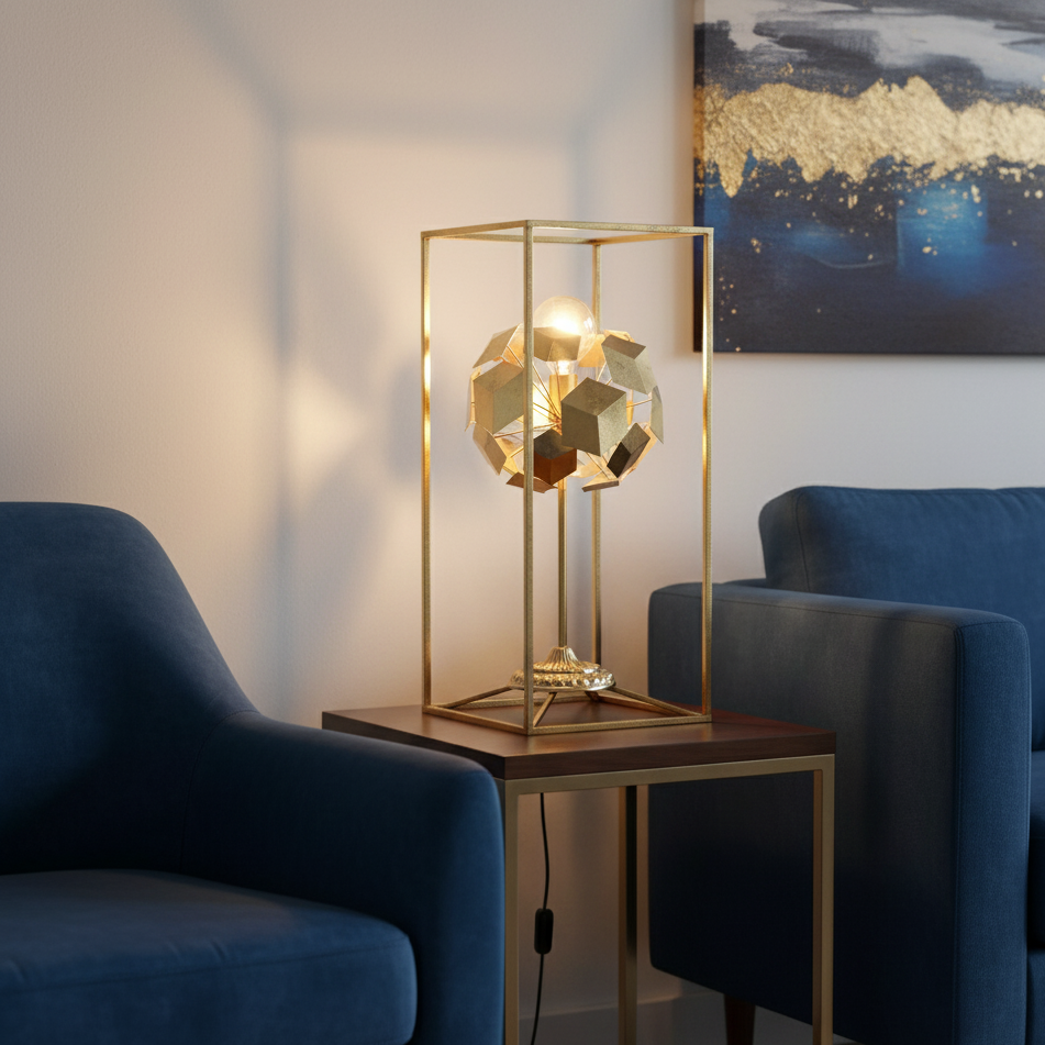 Zenith bordslampa – Geometrisk elegans i guld